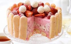 Dessert Cake Strawberries Berries Sweet