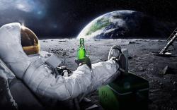 Astronaut chilling on the moon with beer wallpaper 1920x1200 HQ WALLPAPER - (#34676)
