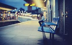City Railway Station Chairs Blur Photo