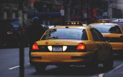 City Street Cars Taxi Yellow Traffic