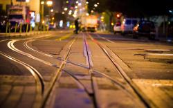City Street Rails Night