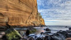 Beautiful Cliff On Seashore Hdr Wallpapers Hd Free