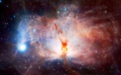 Cosmic nebula flame