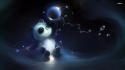 Cute Panda Playing With Bubbles Artistic Wallpaper #129781 - Resolution 1920x1080 px