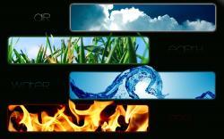Element, water, fire, earth, air