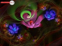 Fantastic Abstract Flowers Wallpaper 1024x768