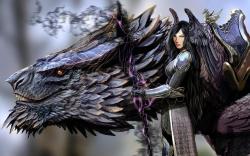 Fantasy Dragon Woman Warrior Wallpaper #49800 - Resolution 1920x1200 px