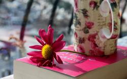 Flower Petals Pink Book Mug Cup