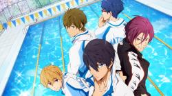 Anime boys swimming pool free!