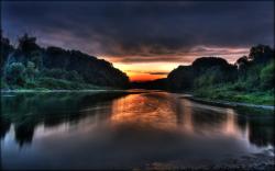 River at sunset HDR - Free desktop wallpapers download