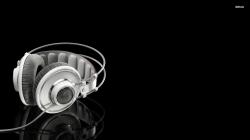White Headphones Music Wallpaper