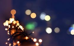 Christmas Garland Lights Winter Bokeh Blur Macro