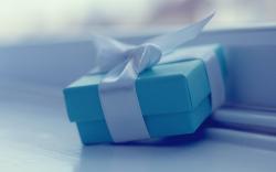Mood Blue Gift Box Ribbon HD Wallpaper