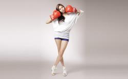 Girl Asian Boxing Gloves Sport HD Wallpaper