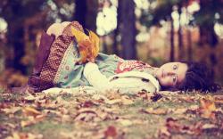 Mood Child Girl Dress Boots Nature Leaves Photo