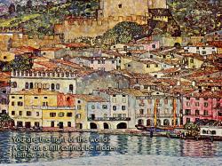 A City On A Hill (Gustav Klimt &quot;City Malcesine am Gardasee&quot;) | Christian Painting | Crossmap Christian Backgrounds and Christian Wallpaper