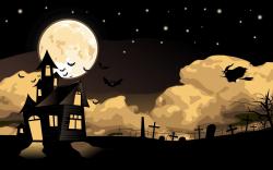 Halloween House Witch Bats