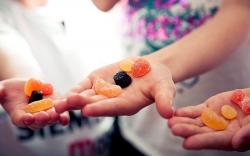 Kids Hands Fruit Jellies Focus HD Wallpaper