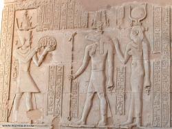... Pharaoh presenting gifts to Sobek and Hathor (Kom Ombo Temple, Egypt) ...
