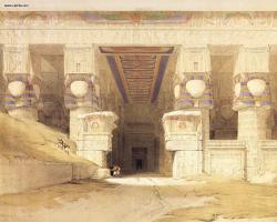 David Roberts pg06 The Facade Of The Temple Of Hathor At Dendera