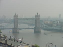 (Earth Views): England London The City the Monument hazy view of Tower Bridge from viewing gallery 1 MB.jpg. D=2001-11-10 [Nov 10, 2001]; S=765kB, ...