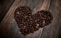 Heart coffee beans