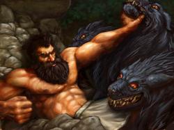 Hercules traveled the underworld and after defeating many monsters on the way he found Hades (Pluto in Roman mythology). He asked Hades where Cerberus was ...