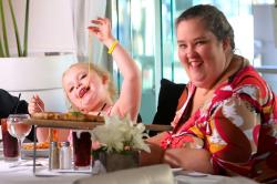 Alana 'Honey Boo Boo' Thompson plays with her pasta next to her mother June Shannon during an interview in 2012. Photo: INFphoto.com