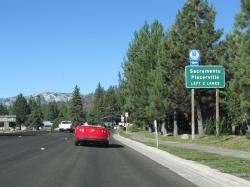 Through traffic on westbound U.S. 50/Lake Tahoe Boulevard (to Echo Summit, Placerville, and Sacramento) should merge left. Turn right to follow California ...