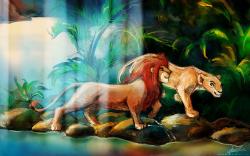 Drawn Simba And Nala - Lion King wallpaper