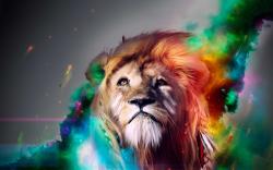 Lion rainbow art