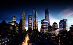 Manhattan Night Skyline