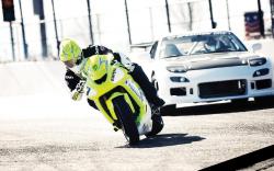 Mazda RX7 Drift vs Motorcycle