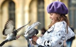 Mood Children Girl Birds Dove