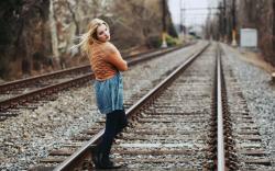Mood Girl Blonde Railroad Photo