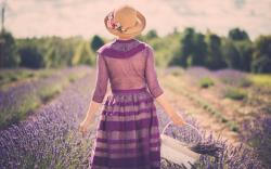 Mood Girl Dress Purple Flowers Laveder