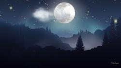 Moonlight forest night HQ WALLPAPER - (#153828)