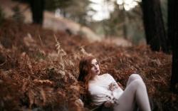 Nature Forest Redhead Girl Photo