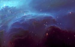 Space blue nebula