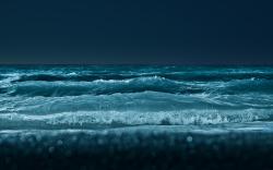 Ocean Waves at Night