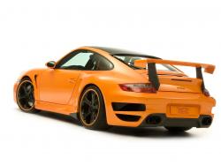 A Convertible Porsche 911 997 Turbo A Orange Porsche 911 997 Turbo ...