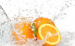 Orange Fruits And Splashing Water Wide Wallpaper #70560 - Resolution 2560x1600 px