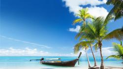 Lonely Boat in Paradise Island Hd Wallpaper List