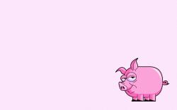 Pig Pink Minimalism Art Cartoon
