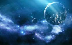 Planet blue nebula