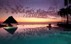 Sunset resort pool