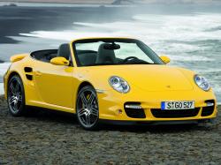 2008 Yellow Porsche 911 Turbo Cabriolet wallpapers