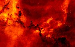 Red cosmic nebula