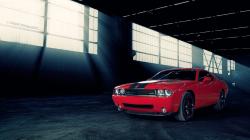 Red Dodge Challenger SRT Warehouse