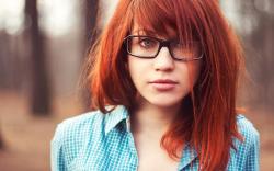 Redhead girl glasses
